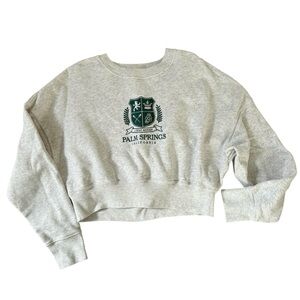 Abercrombie & Fitch Gray Cropped Palm Springs Sweatshirt XS